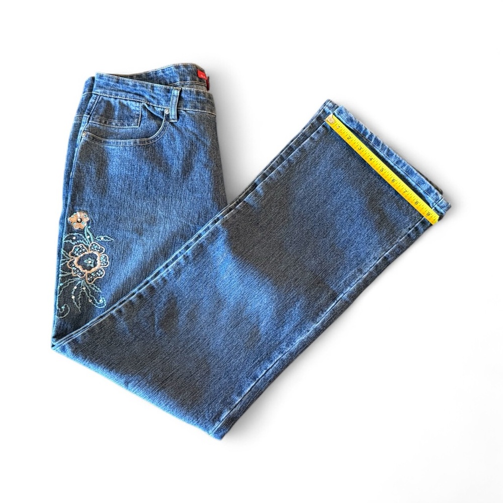 Cosmopolitan Jeanswear Embellish Bootcut Denim|Women’s Sz 16 Floral Rhinestone